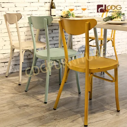 Industrial Colorful Metal Aluminium Dining Chairs - Wholesale Factory Direct