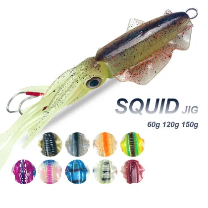 UV Lure Skert Luminous Squid Hook 60g120g150g Octopus Squid Bionic Bait for Sea