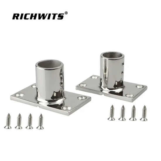 Boat Hand Rail Fitting 316 Stainless Steel Round Pipe Base 90 Degree Boat Pipe Base