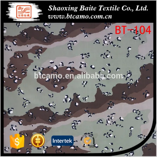 Custom Textile Polyester Cotton miltary camouflage fabric for jackets men BT-104
