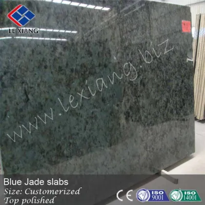 Blue jade stone, polished slabs