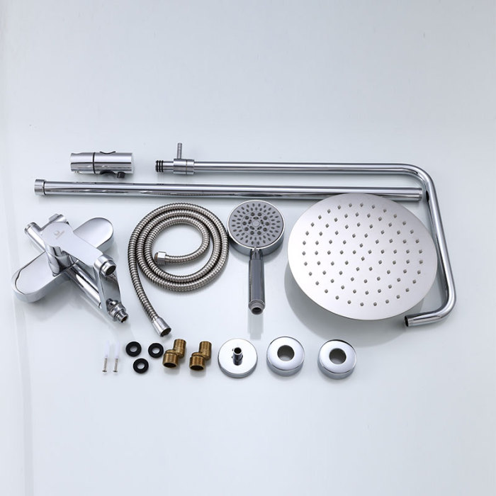 Zinc Alloy Shower Mixer with Chrome Finish