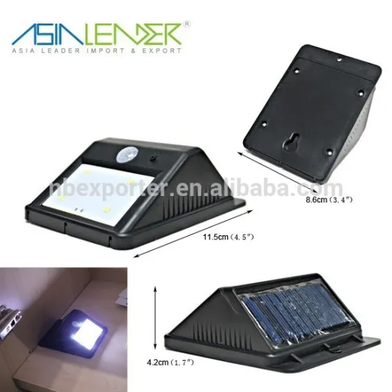 4 SMD solar motion sensor led outdoor light