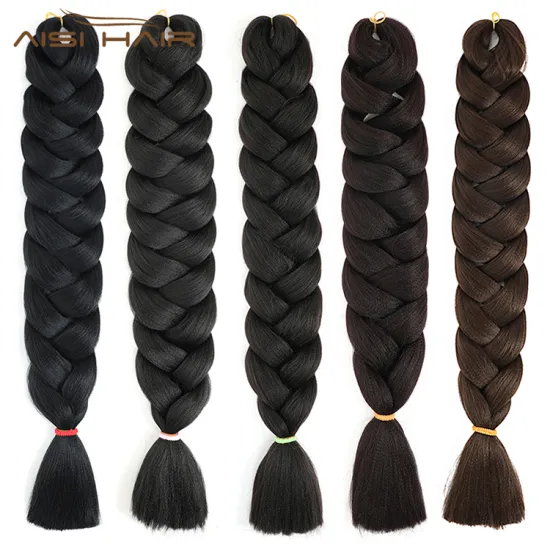 Aisi Hair 82 Inch Multi Color Braid Hair High Quality Low Temperature Flame Retardant Fiber Braiding Hair Extension For Women