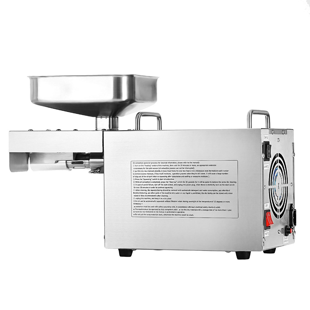 Automatic 110V/220V Cold And Hot Oil Press Stainless Steel Oil Press Machine Soybean Peanuts Seed Oil Extractor