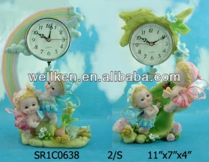 resin figurines clock,polyresin clock