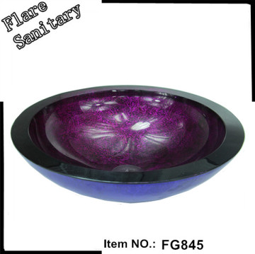 Handpaint Tempered glass water sink bathroom