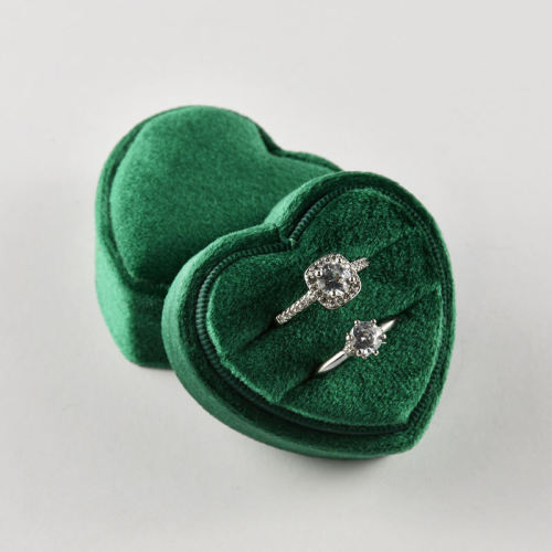 velvet Heart shape fashion wedding ring packing box