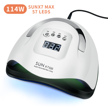 114W High Power SUNX7 MAX Led Lamp Nail Dryer For All Types Gel 57 PCS LED for Curing UV Gel Varnish Auto Sensor Nail Lamp Tool