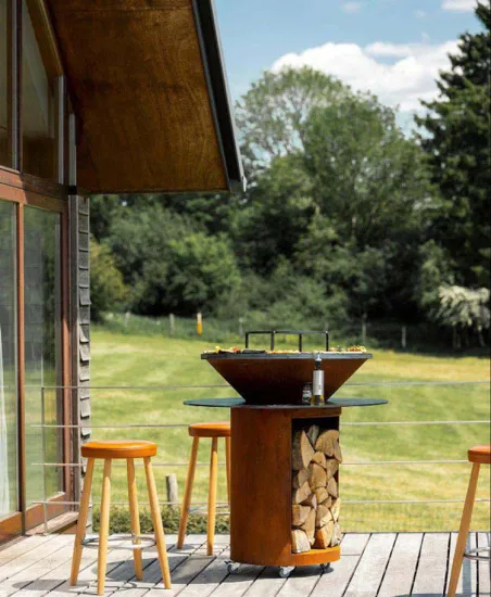 bbq grill rusty plancha garden corten steel outdoor bbq grills