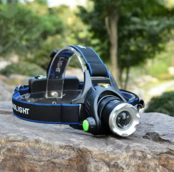 Rechargeable LED Aluminum Headlight with Zoom for Hiking, Fishing, and Beach Activities