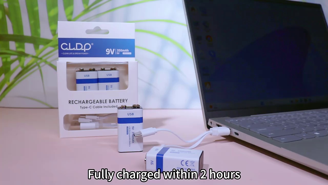 9V Lithium USB rechargeable battery