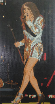 Handmade cut glass tile mosaic mural pattern