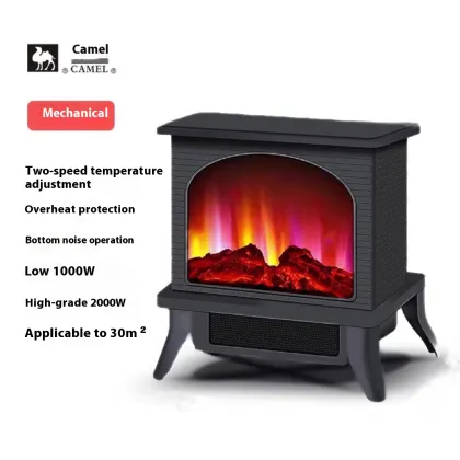 European Style Camel 3D Artificial Electric Fireplace Heater Stove Remote Controlled Living Room Heater Flame Mountain Flame