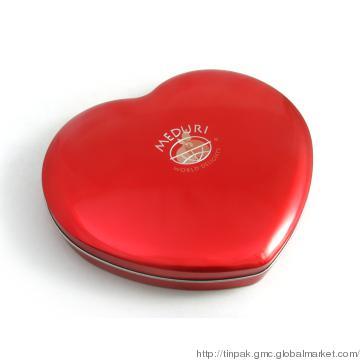 Heart-shaped tin case
