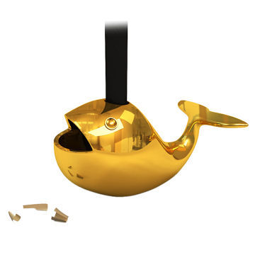 Brass Pencil Sharpener, Whale Shape, Gold Plated, OEM/ODM Orders Welcomed