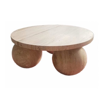Moderne Luxus Marmor Top Sphere Kugel Tisch Basis Travertine Tee Couchtisch Set
