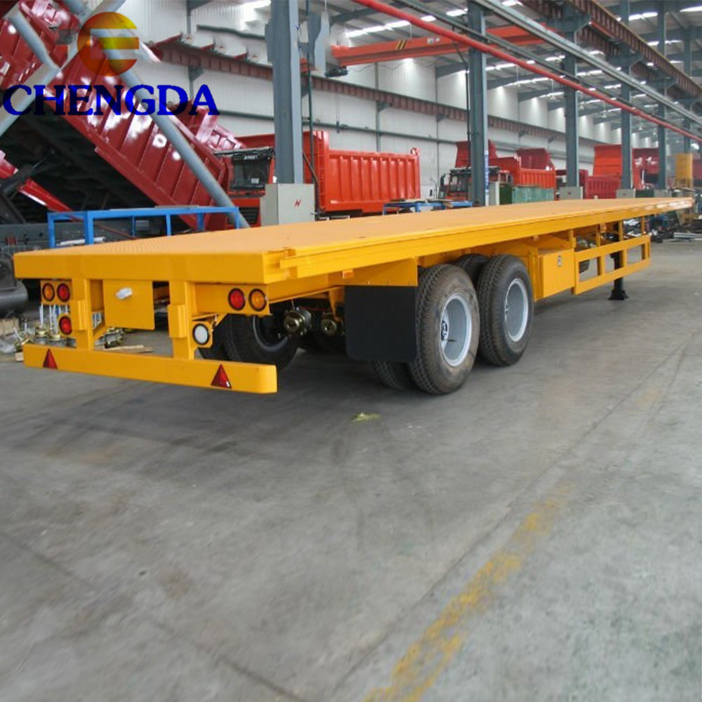 Dual Axle Flatbed Semi Trailer .Jpg