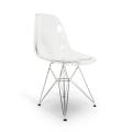 Silla réplica de comedor de plástico transparente Eames DSR