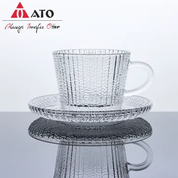 Transparent Glass Cup And Saucer set Household glassware