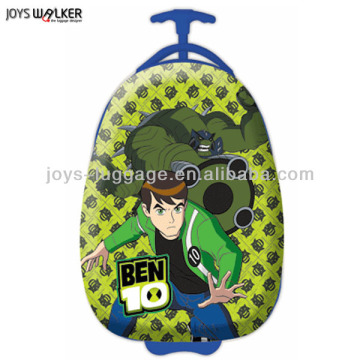 abs egg shape abs kid's luggage custom suitcase,green ben 10