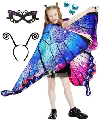 Girl's Butterfly Costumes Party Halloween Butterfly Wings