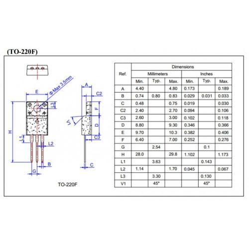 The high ability of current shock resistance 800V BT152X-800R triac TO-220F