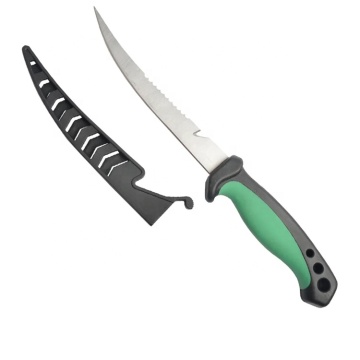 Hot Sale Soft Rubber Handle PP+TPR Filleting Knife with Cover Case