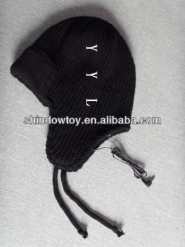 2016 best selling strip knitted beanie hat with headset new style