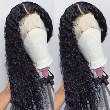 ISEE Hot Sale Brazilian Virgin Human Hair Lace Wig Vendors Wholesale Full Transparent HD Lace Front Closure Deep Wave Curly Wig