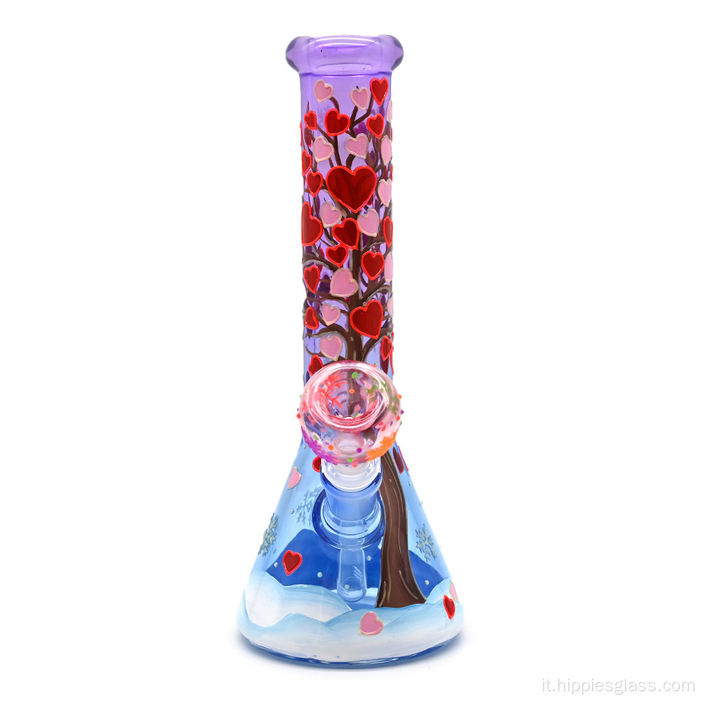 Purple Blue Gradient Valentine's Day Series Glass Beaker Bong