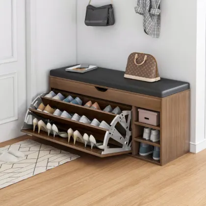 Simple Solid Wood Shoe Rack Storage Cabinet