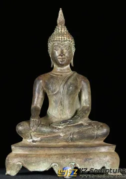 Antique Cast Bronze Or Brass Buddha Statue Sculptures