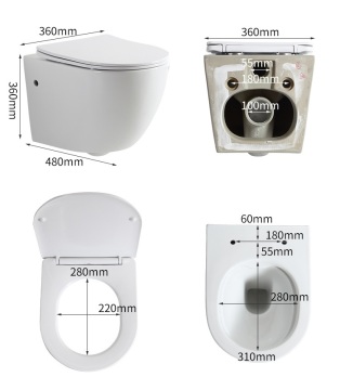 Space-Saving Wall Hung Ceramic Bathroom Toilet