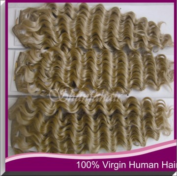 remy hair machine weft 200g,weft sewing machine hair,blonde deep wave hair weft