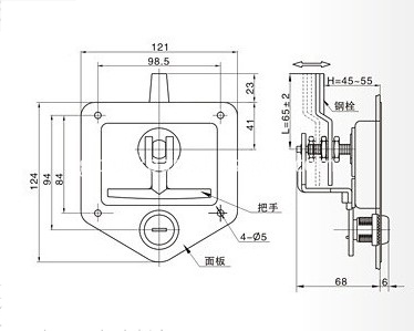 Recessed Folding T-handles GL-12122