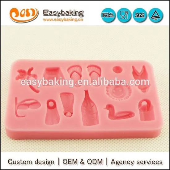 Best seller beach resort custom fondant silicone mold for cake decorating