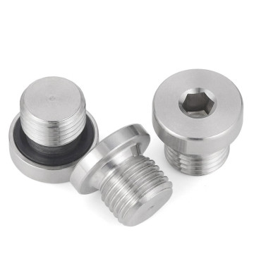 Υψηλής ποιότητας Hollow Hollow Hydraulic Plug με δακτύλιο ED και βίδα G1/4 Fitting - Ασημένιο εξάγωνο αρσενικό και θηλυκό βύσματα λαδιού