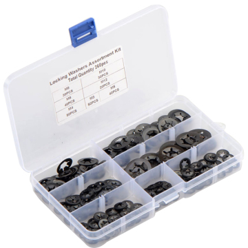 260pcs Plum Blossom Lubang Bunga Penahan Cincin Penjepit Bantalan dalam Baja 65mn, Set M3-M12