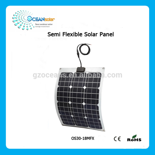 30W Portable semi flexible solar panel for camping