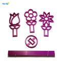 Plastic 3D Flower Shaped Cookie Cutter Set