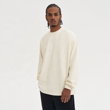 2023 New Solid Color Heavy Weight Cotton Long-Sleeved T-Shirt for Men