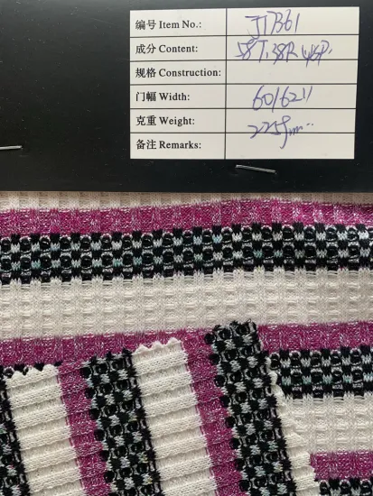 White Purple Black Stripes Width 60/62 Fabric