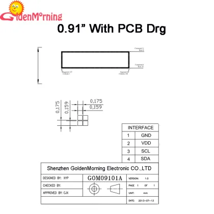 0.91" OLED display, blue color