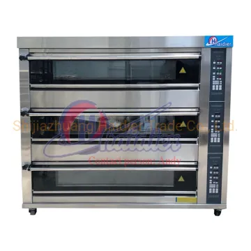 Commercial Bakery Equipment Pizza Oven 3 Deck 9 Trays Gas Deck Oven Baking Oven