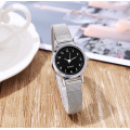 Stock Slim Silver Steel Quartz Watches for women