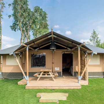 Wholesale High Quality Waterproof Family Camping Roof Ridge Tent with Summer Fiberglass Poles for Large Outdoor Groups