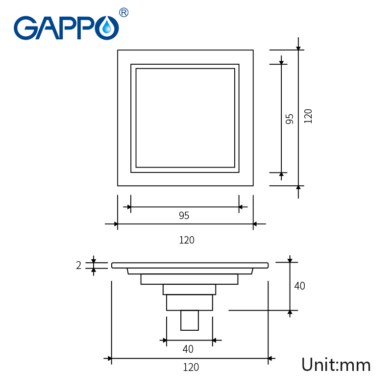 GAPPO Drains antique brass drain plug Bathtub Shower Drain bathroom floor drains chrome plugs