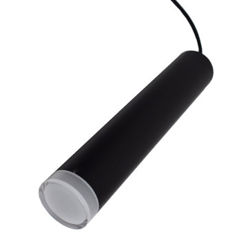 Lampada a sospensione singola testa cilindrica tubo lungo nero