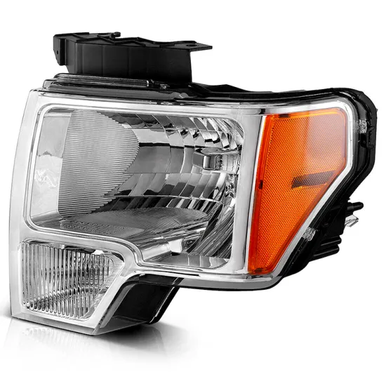 FO2503289 FO2503287 Chrome Housing Amber Corner Headlight Replacement Lamps for Ford F150 2009-2014